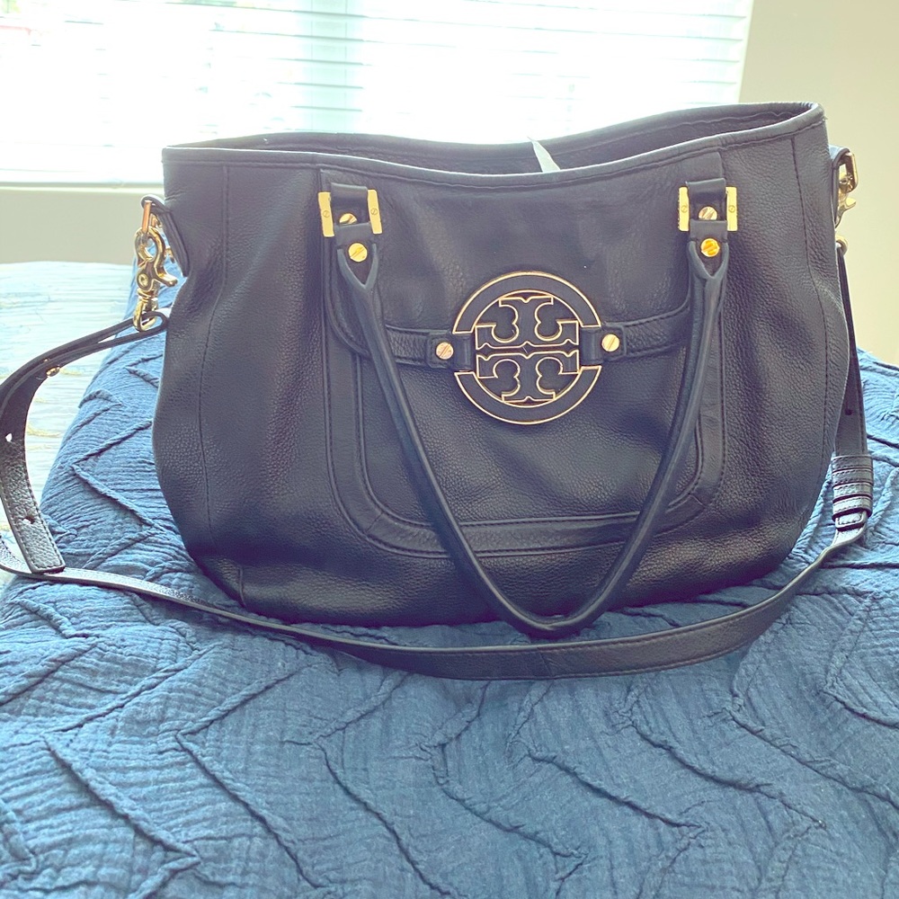Tory Burch Black and Gold Large Bag